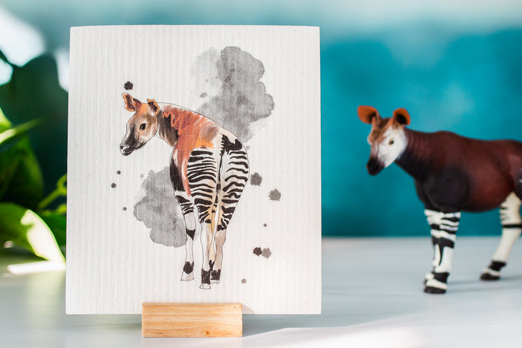 A Drop in the Ocean x Okapi Conservation Project - Reusable Okapi Swedish Dishcloth