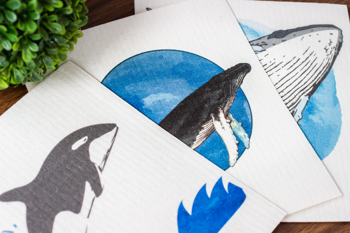 Eco-Friendly Swedish Dishcloth // The Marine Mammal Collection – A