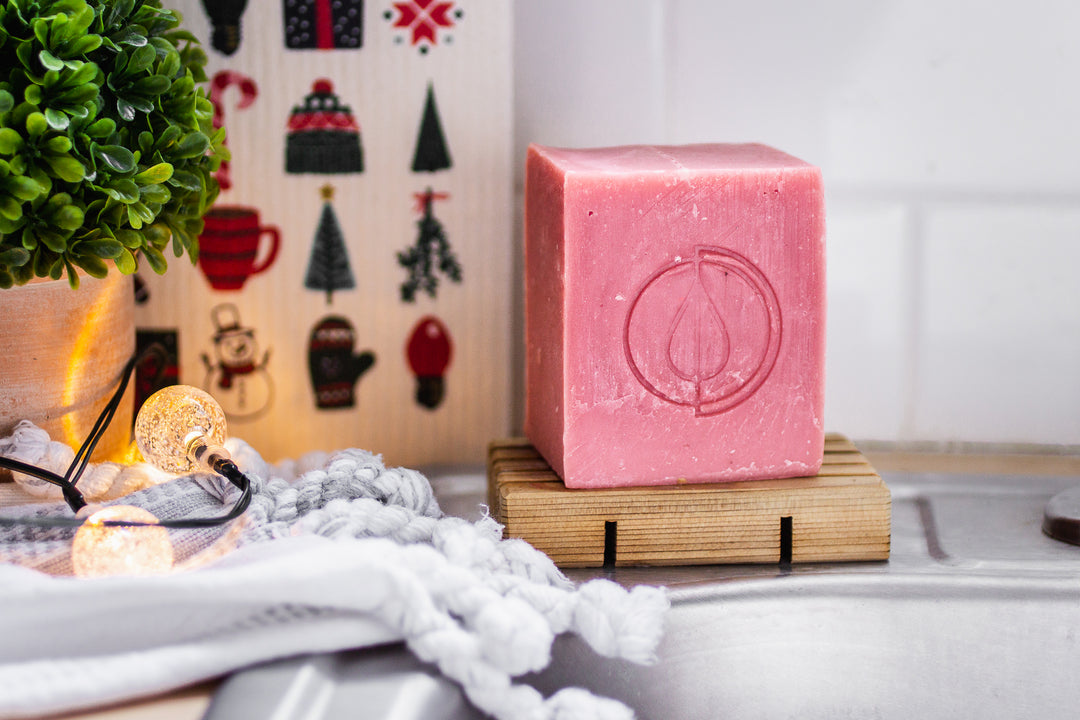 Fresh Spruce Red Solid Dish Soap Bar