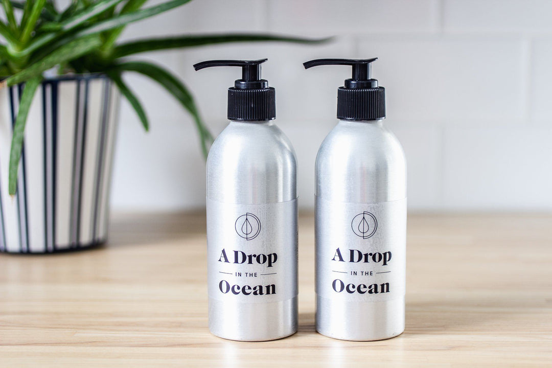 A Drop in the Ocean Sustainable Living Zero Waste Plastic Free Shop Liquid Shampoo + Conditioner Bundle Bulk Refills
