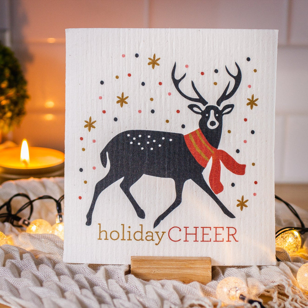 Zero Waste Swedish Dishcloths - Holiday Cheer design