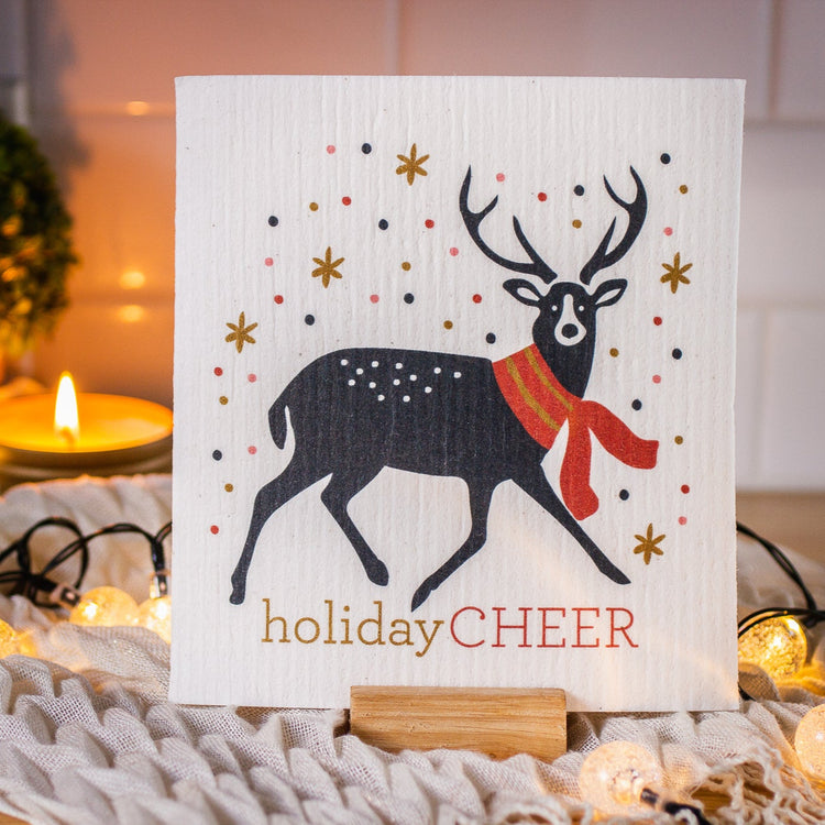 Zero Waste Swedish Dishcloths - Holiday Cheer design