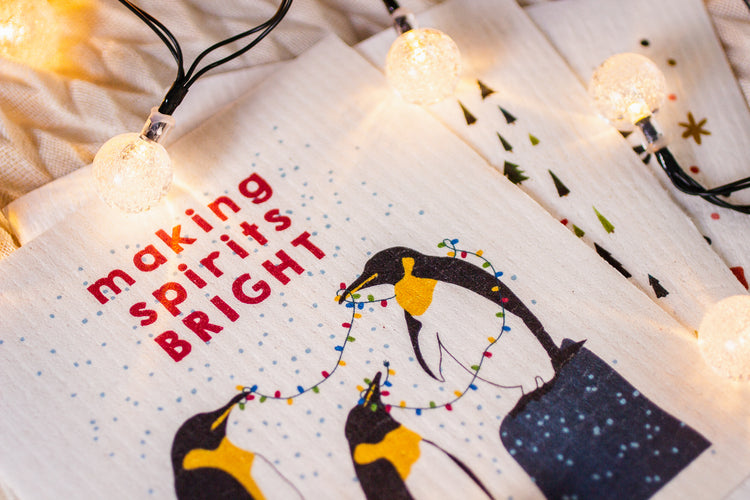 Zero Waste Swedish Dishcloths - Holiday Red Collection