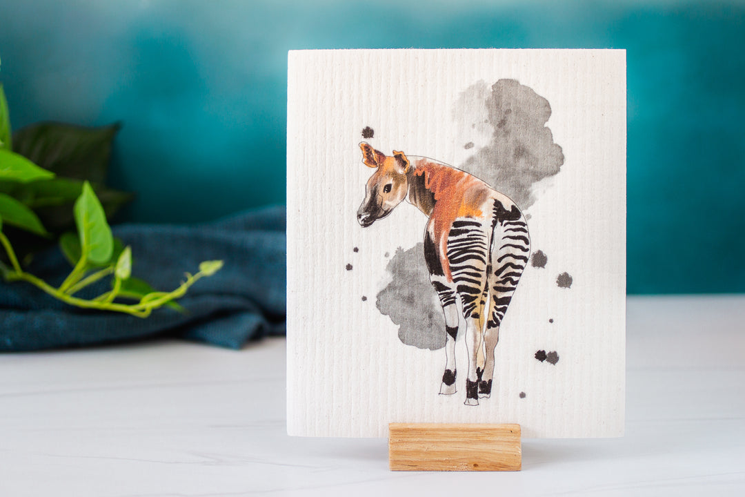 A Drop in the Ocean x Okapi Conservation Project - Reusable Okapi Swedish Dishcloth