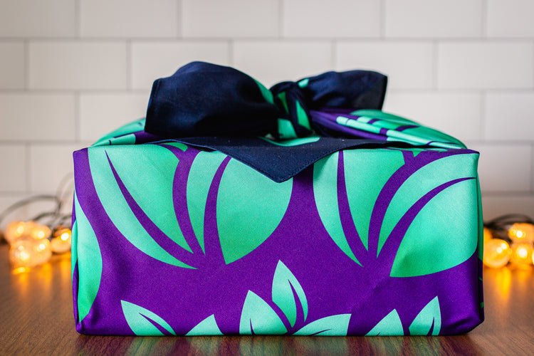 A Drop in the Ocean Tacoma Zero Waste Store: Organic Cotton Furoshiki Gift Wrap - Gentle Heart, front