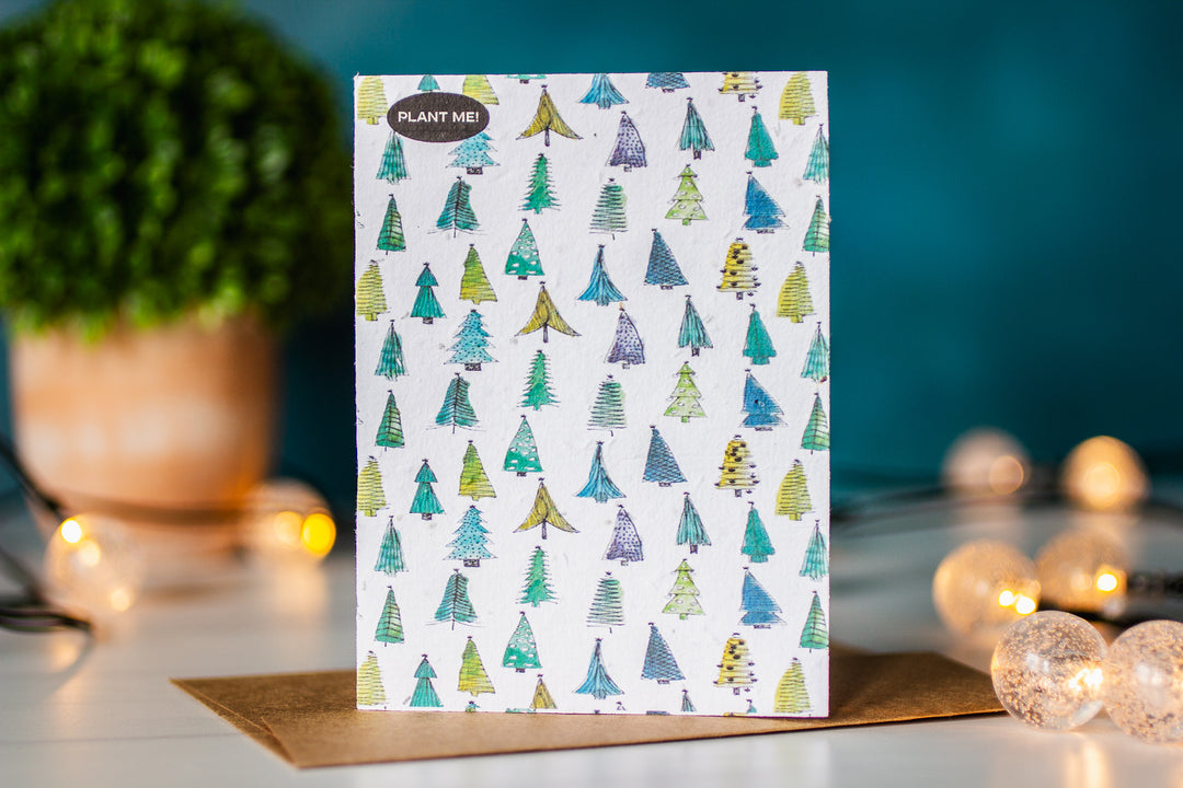 A Drop in the Ocean Zero Waste Store: Plantable Seed Paper Greeting Card - Twisted Trees