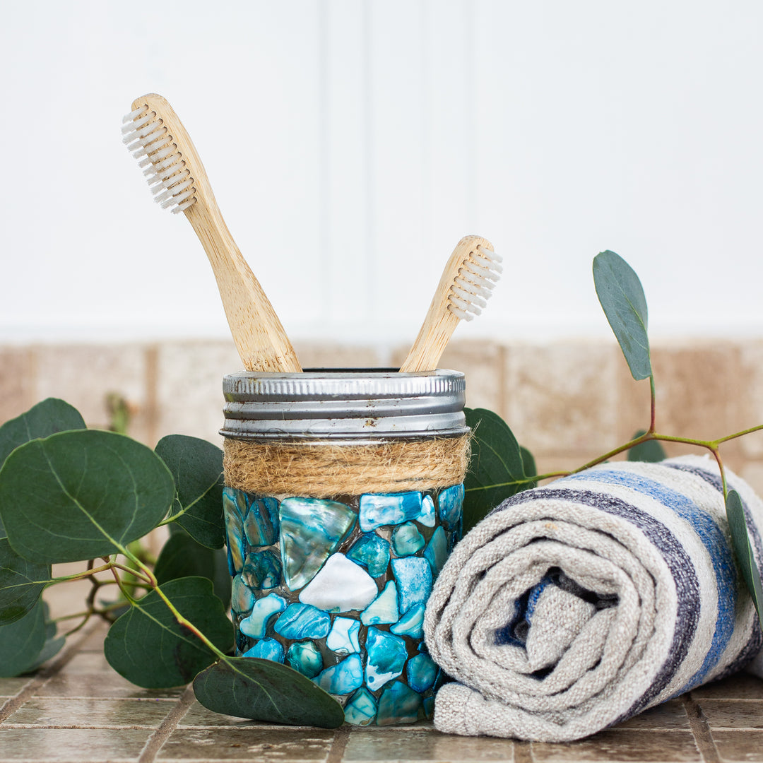 Brush with Bamboo Bamboo Toothbrushes - Adult and Child Sizes in Mason Jar