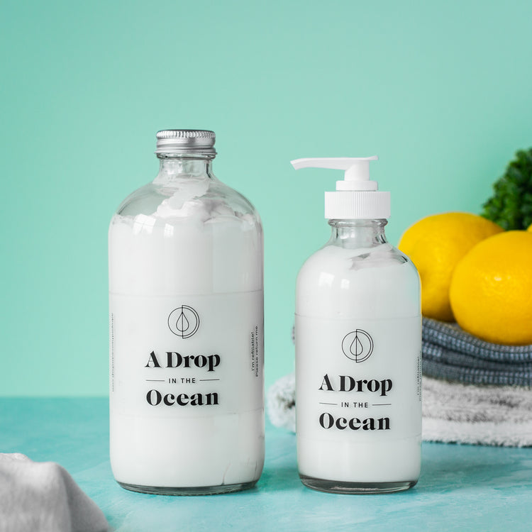 Refillable Body Lotion - Lemon Drop scent - Bottle Size Comparison