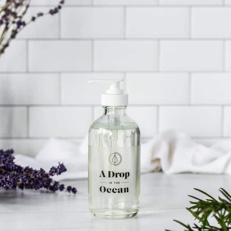 Refillable Liquid Hand Soap - Lavender Rosemary scent - New Bottle - 8oz