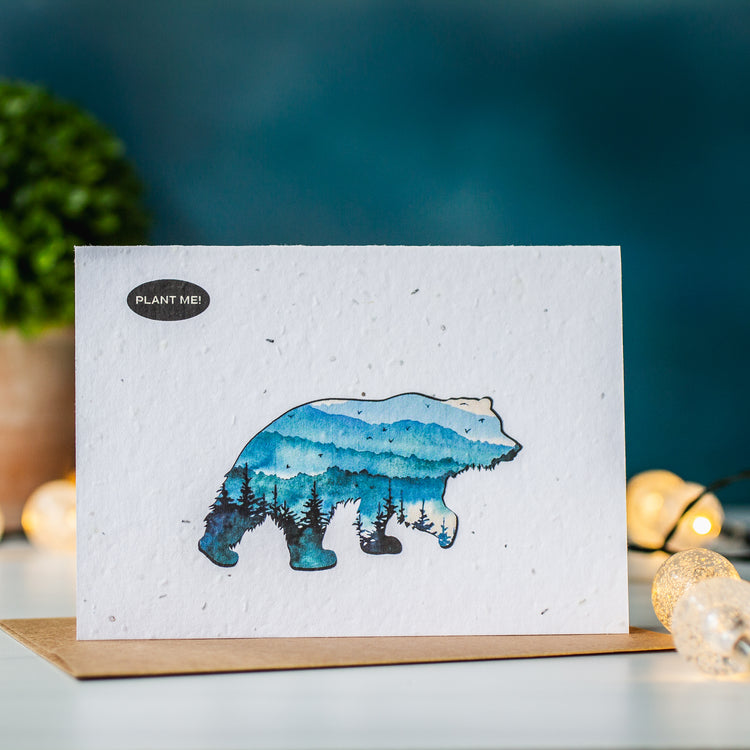 Plantable Seed Paper Greeting Cards - PNW Bear design