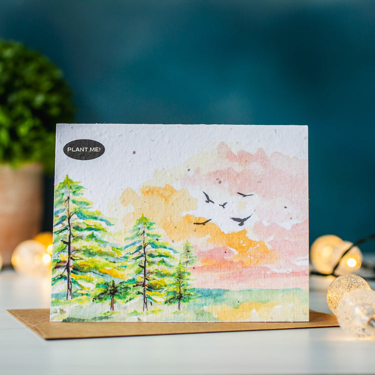 Plantable Seed Paper Greeting Cards - Natural Bliss design