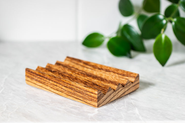 A Drop in the Ocean Tacoma Zero Waste Sustainable Living Shop Natural Wooden Soap Dish Zebrawood