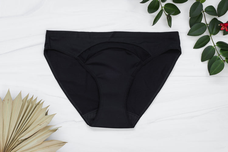 A Drop in the Ocean Tacoma Zero Waste Sustainable Living Shop Saalt Period Underwear Black Bikini