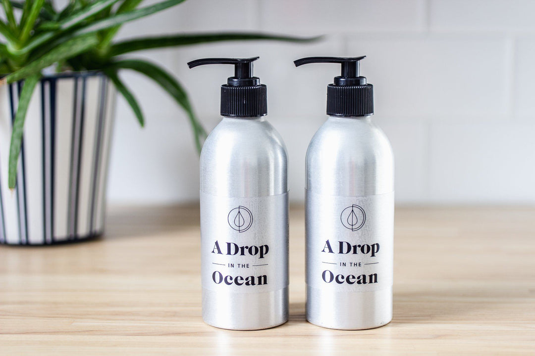 A Drop in the Ocean Sustainable Living Zero Waste Plastic Free Shop Liquid Shampoo + Conditioner Bundle Bulk Refills 